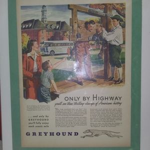 Vtg. Greyhound Bus Original Magazine Ad